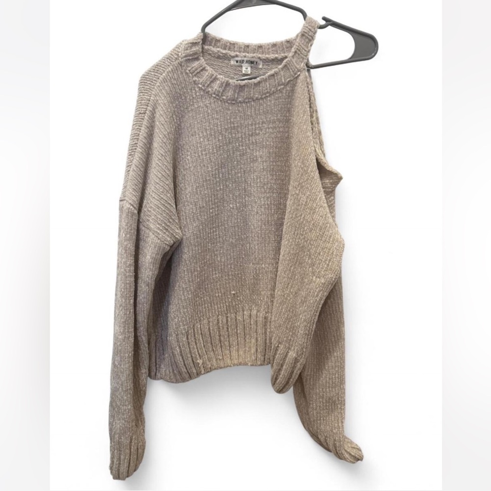 Cream Chenille Off the Shoulder Sweater by Wild Honey